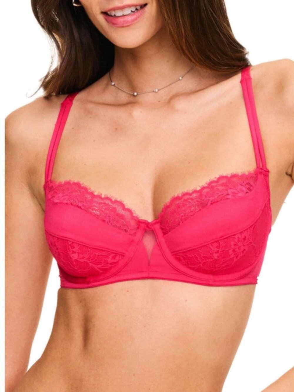 Adore Me Womens Leigha Contour Balconette Bra - 36DD/Dark Pink